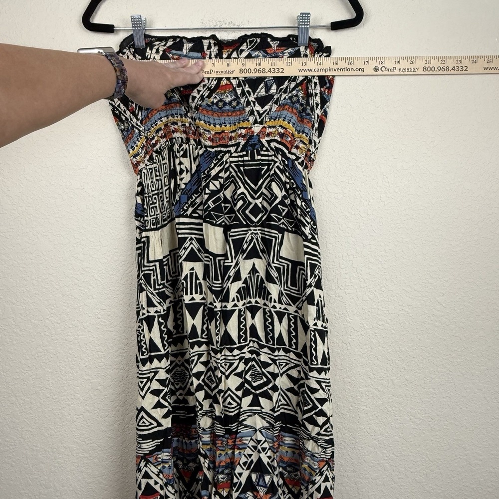 Angie Smocked Tube Top Maxi Dress Womens S Aztec Boho Gypsy Festival Fairy - Picture 4 of 14